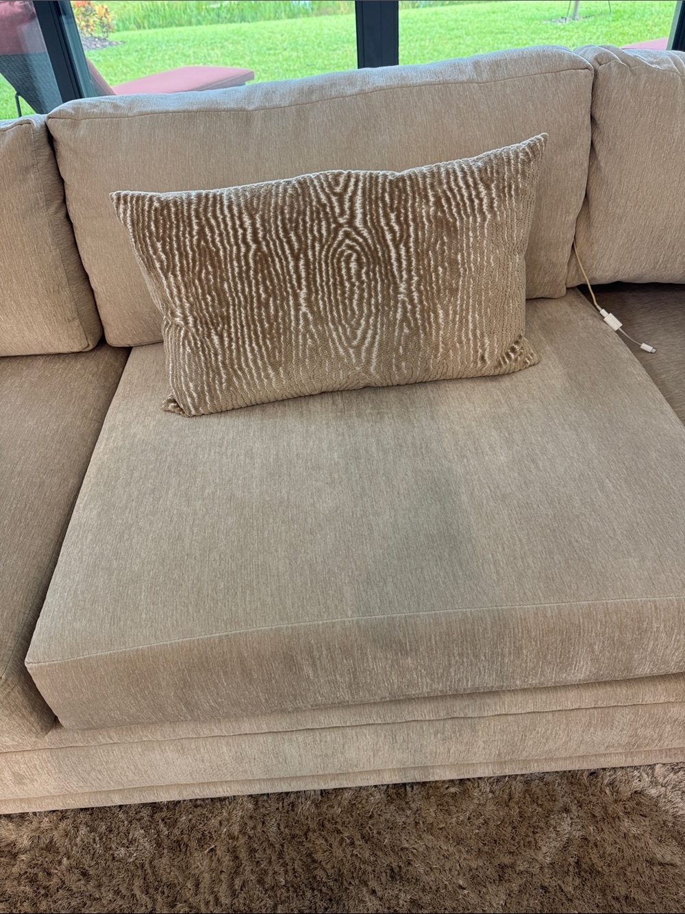 Zgallerie Neutral Tan Textured Accent Pillow for Living Room